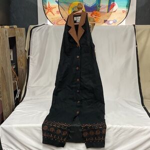 EUC Woman’s Deborah Lewis Black and Brown Button-Up Dress